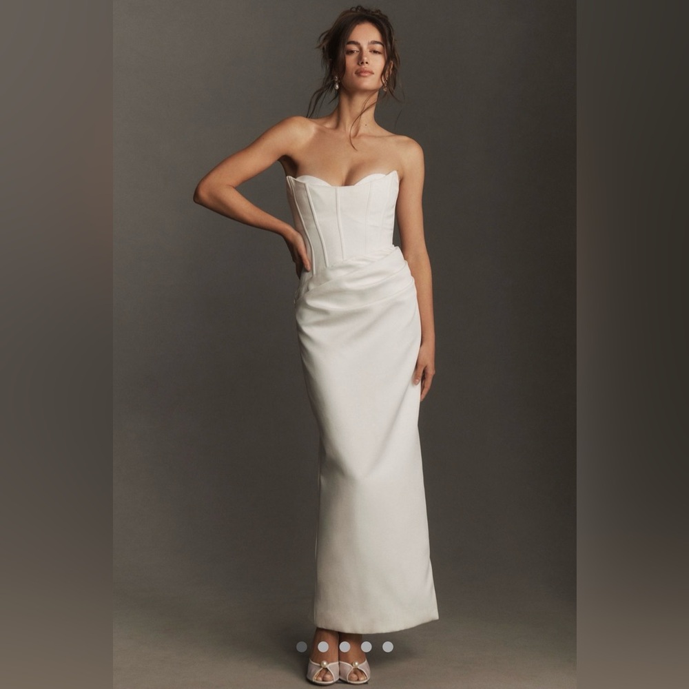 NWT Shona Joy Strapless White Dress sz 12
